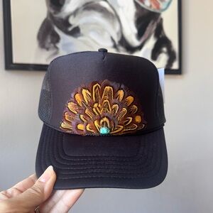 F9 Boho Feather Trucker Hat